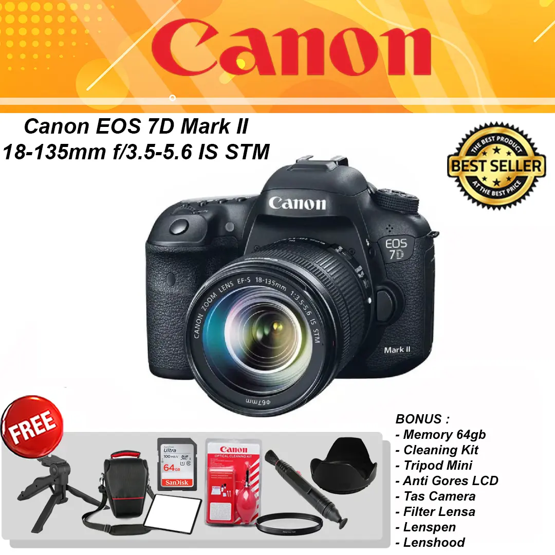 Canon EOS 7D Mark II kit 18-135mm f3.5-5.6 IS STM DSLR Camera