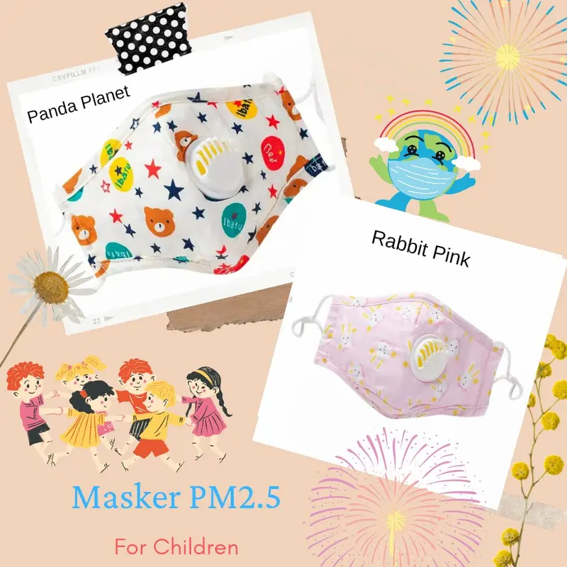 Masker Kain Anak dengan Filter PM2.5 Motif Fashion 1