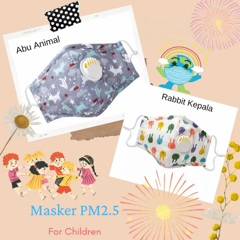 Masker Kain Anak dengan Filter PM2.5 Motif Fashion 2