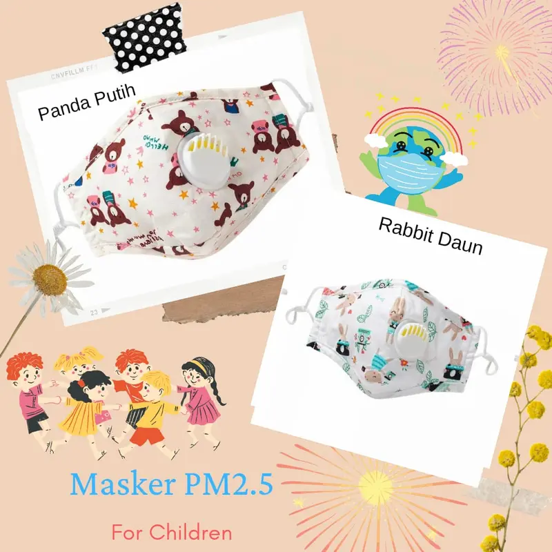 Masker Kain Anak dengan Filter PM2.5 Motif Fashion 3