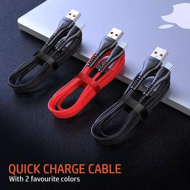 Kabel Data VEGER UFO MICRO/TYPE-C Perpcs/Eceran 1M 3.0 Quick Charging