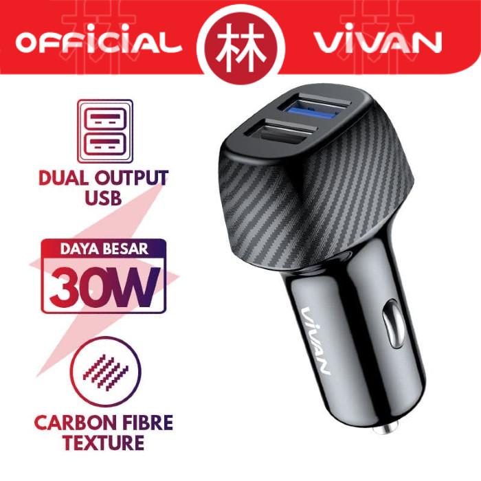 Gambar Vivan CC02Q 30W Dual Port USB-A 3A Quick Charge 3.0 Car Charger - Vivan CC02Q dari Liem Group Kota Administrasi Jakarta Barat Tokopedia