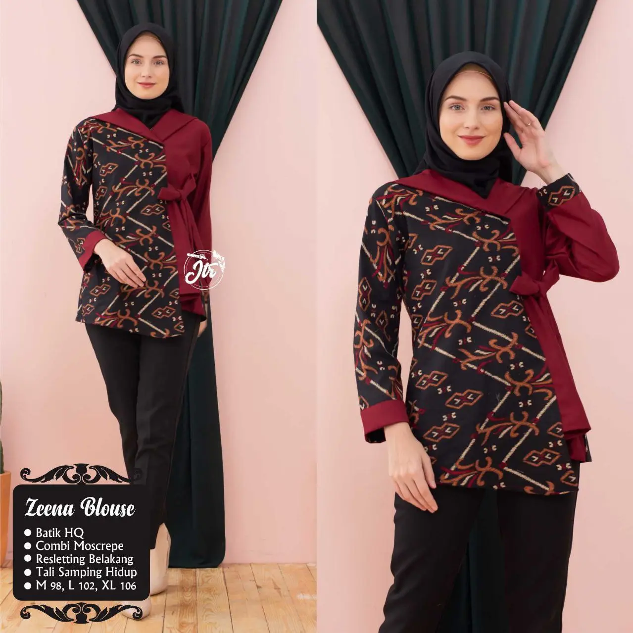 Baju Batik Blouse Kombinasi Motif Songket