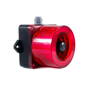 Qlight LED STROBE SIGNAL LIGHT AND ELECTRIC HORN QWCD35-220V-RED IP66