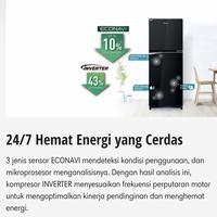 Gambar PANASONIC NR BB271Q S PK - LEMARI ES 2 PINTU GLASSDOOR INVERTER 266 L - Hitam dari Enter Electronic Kota Tangerang Selatan 3 Tokopedia