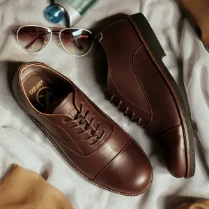 OXFORD BROWN (KULIT ASLI)|MNM x Kenzio| Sepatu Pantofel Pria ORIGINAL