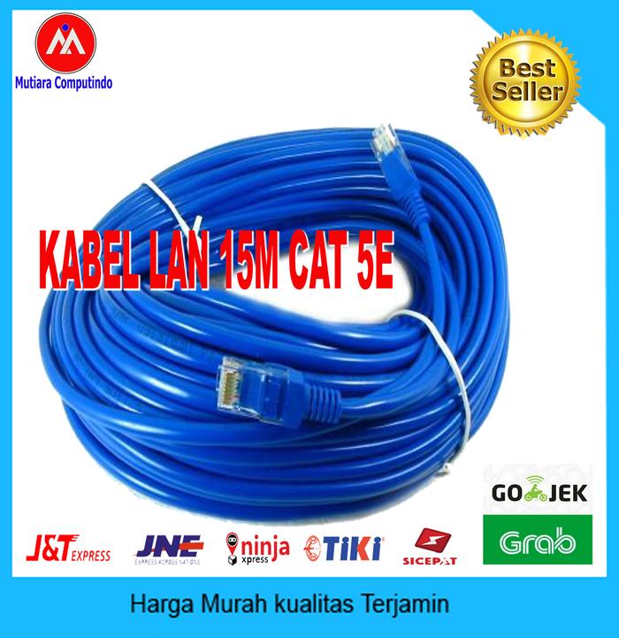 Gambar KABEL LAN UTP CAT 5E SIAP PAKAI 15 Meter Kualitas Bagus dari Mutiara Computindo Kab. Bekasi Tokopedia
