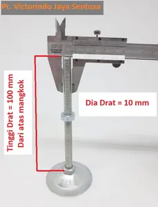 Kaki Meja foot adjuster table bahan Besi M 10 x 100 mm ( galvanised )