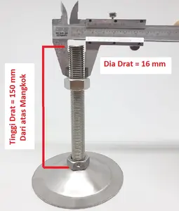 Kaki meja conveyor / foot adjuster table M16 x 15 cm ( galvanised )