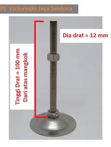Kaki Meja foot adjuster table M12 x 100 mm ( galvanised )