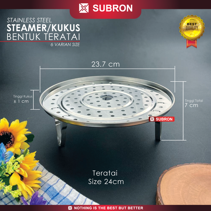 Gambar SUBRON Steamer Alas Kukus Teratai 24 cm Tatakan Stainless Steel dari SUBRON KITCHENWARE Kab. Bandung Tokopedia
