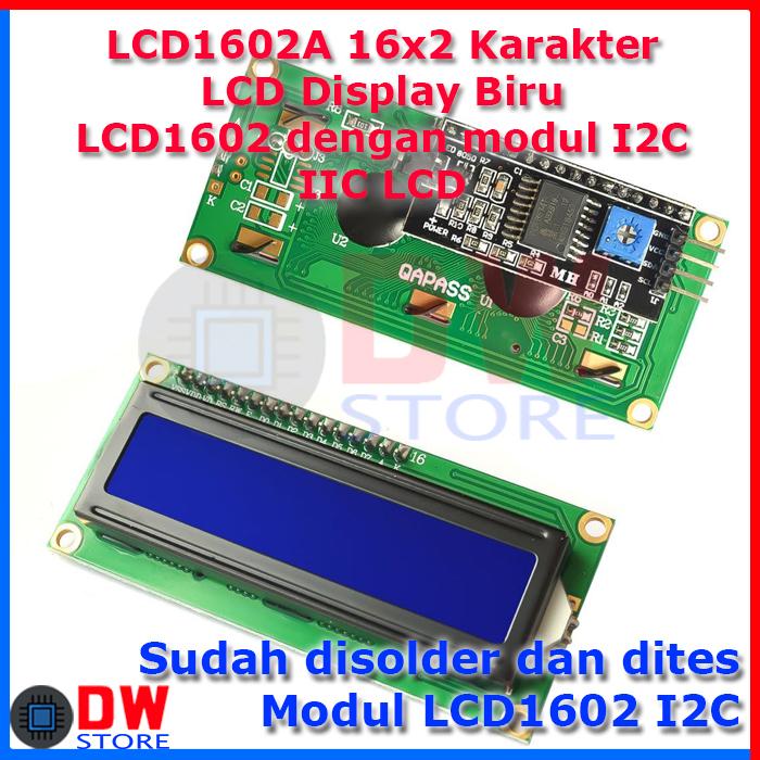 lcd1602-i2c-lcd-display-module-16x2-karakter-lcd-pcf-85... Jual LCD 1602 LCD1602 Display Biru dengan Modul Serial I2C II2 - BIRU ...