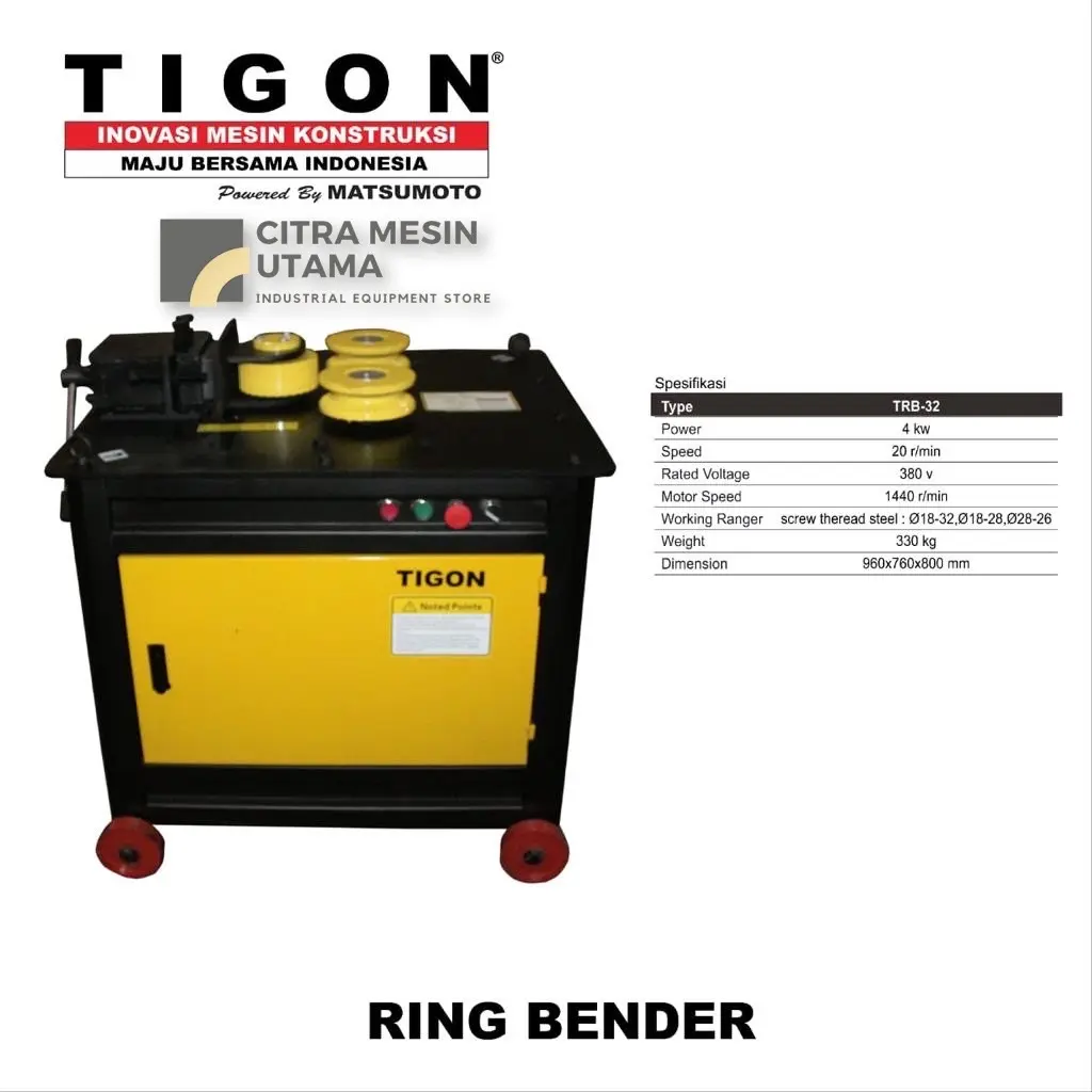 Mesin Penekuk Besi Ring 28mm Ring Bender Tigon TRB-32