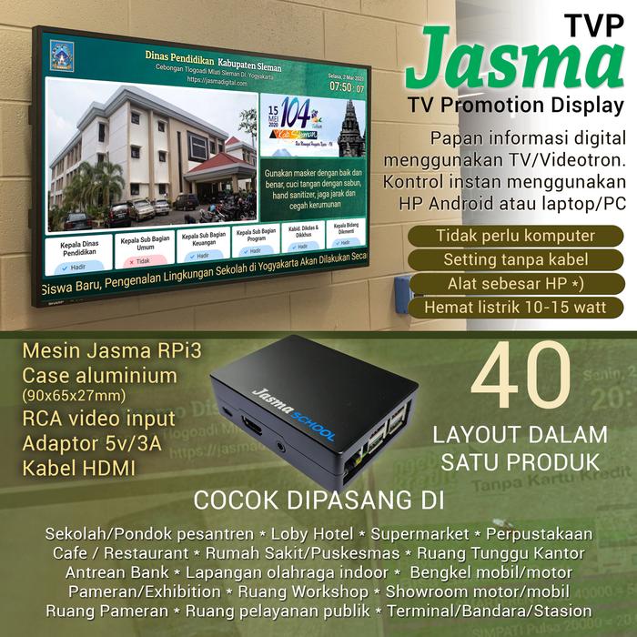 Gambar Jasma TVP TV Promotion Display - Papan info digital - Digital Signage dari Jasma Digital Kab. Sleman Tokopedia