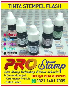 Tinta Stempel Flash 5ml / Biru,Biru Tua,Merah,Hitam,Ungu,Hijau