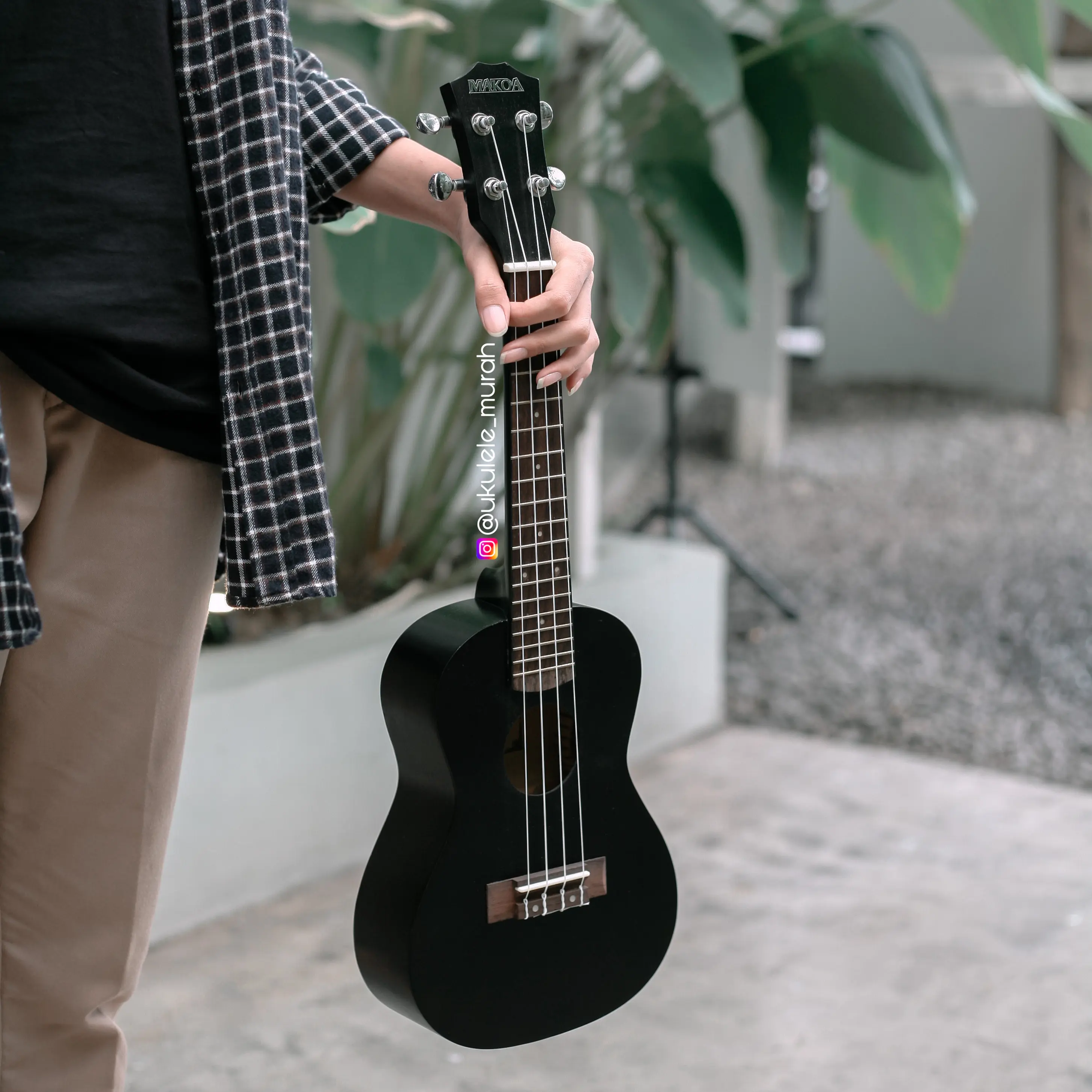 Original Ukulele Concerto Makoa Hitam Free Tas + Pick holder + Senar