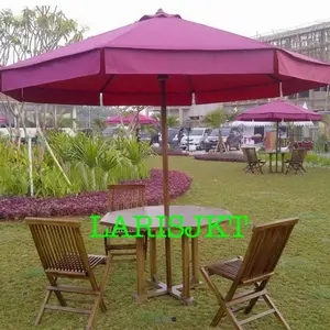 Meja & kursi jati payung taman segi 8