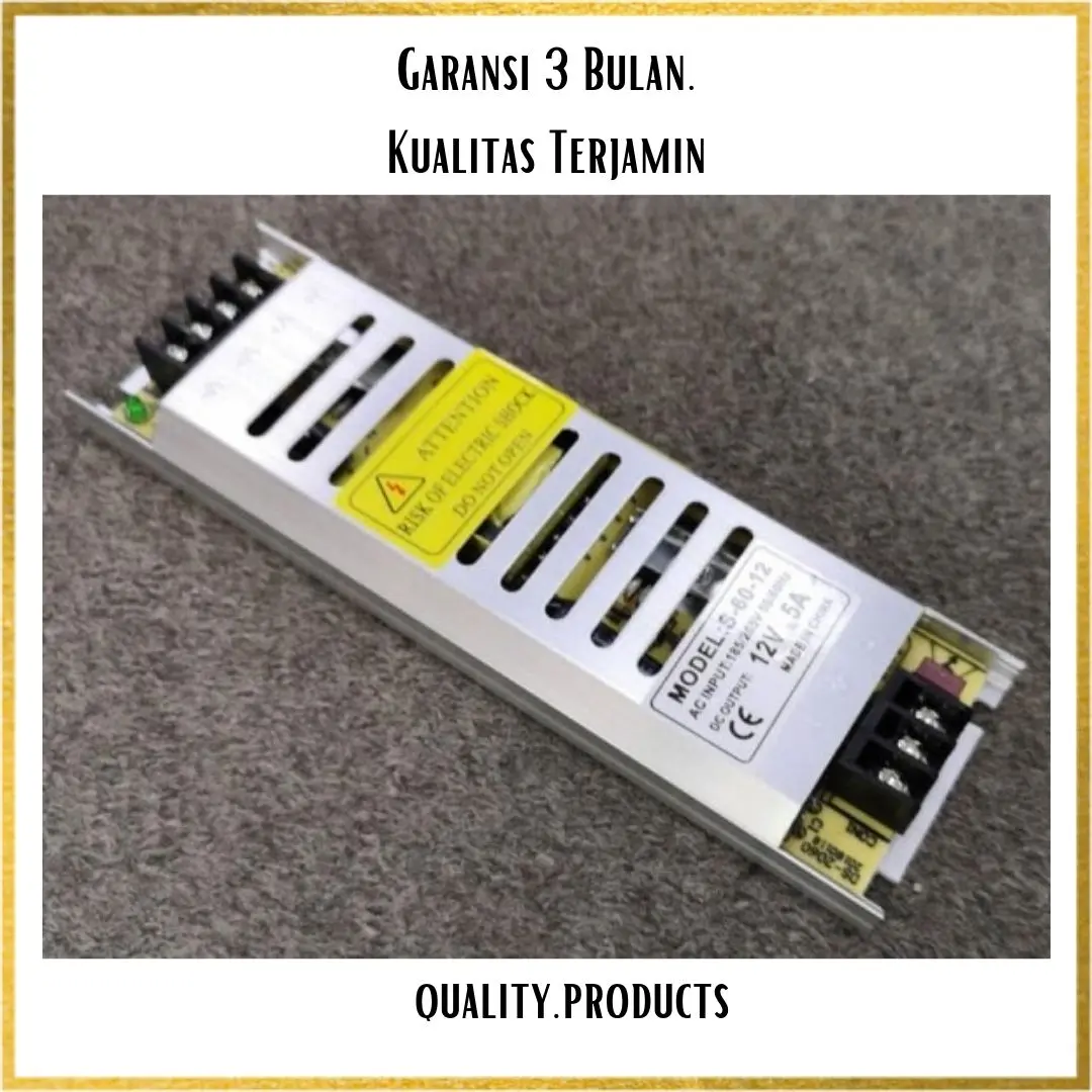 Trafo Adaptor Power Supply Slim 12V 5A FULL POWER GARANSI 3BLN