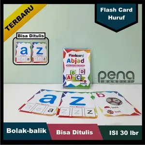 FlashCard - Huruf, Alfabet Flash Card Huruf, Flashcard ABC Bolak-balik