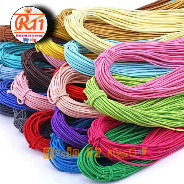 Tali karet Elastis Bulat 1Mm Bahan Craft Untuk Membuat Gelang Diy