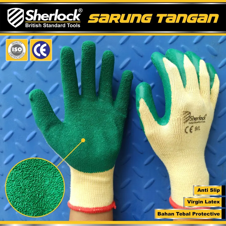 Sarung Tangan Proyek Anti Slip Latex SupeGrip 310 Size L Sherlock Sarung Tangan Safety