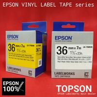 Gambar Epson Vinyl Series 36mm Label Tape Cartridge | Black on White / Yellow - LK-7WBVN dari Topson Kota Administrasi Jakarta Pusat 1 Tokopedia