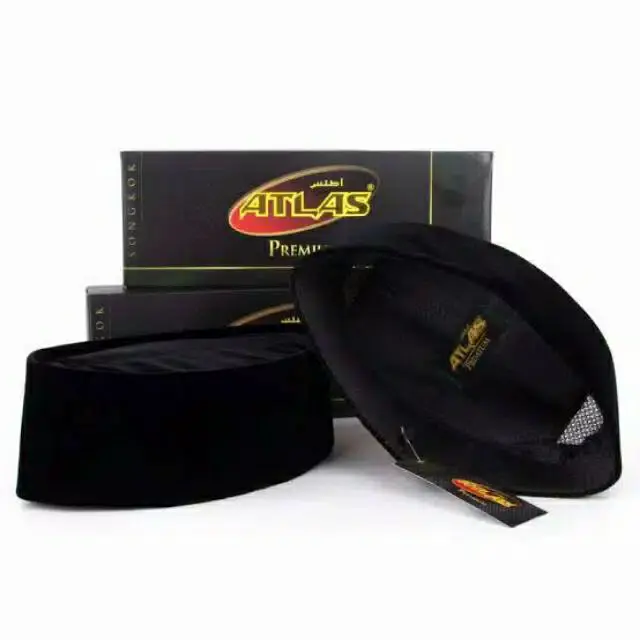 PECI HITAM ATLAS AC Tinggi 8 cm 9 cm dan 10 cm Songkok Muslim Nyaman 0