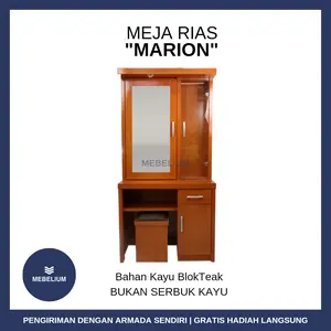 Mebelium (FREE Souvenir) - Marion Meja Rias Kayu Jati Dengan Cermin