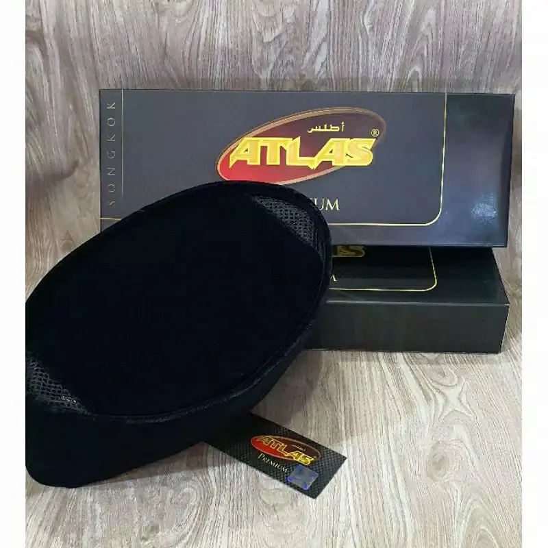 PECI HITAM ATLAS AC Tinggi 8 cm 9 cm dan 10 cm Songkok Muslim Nyaman 2