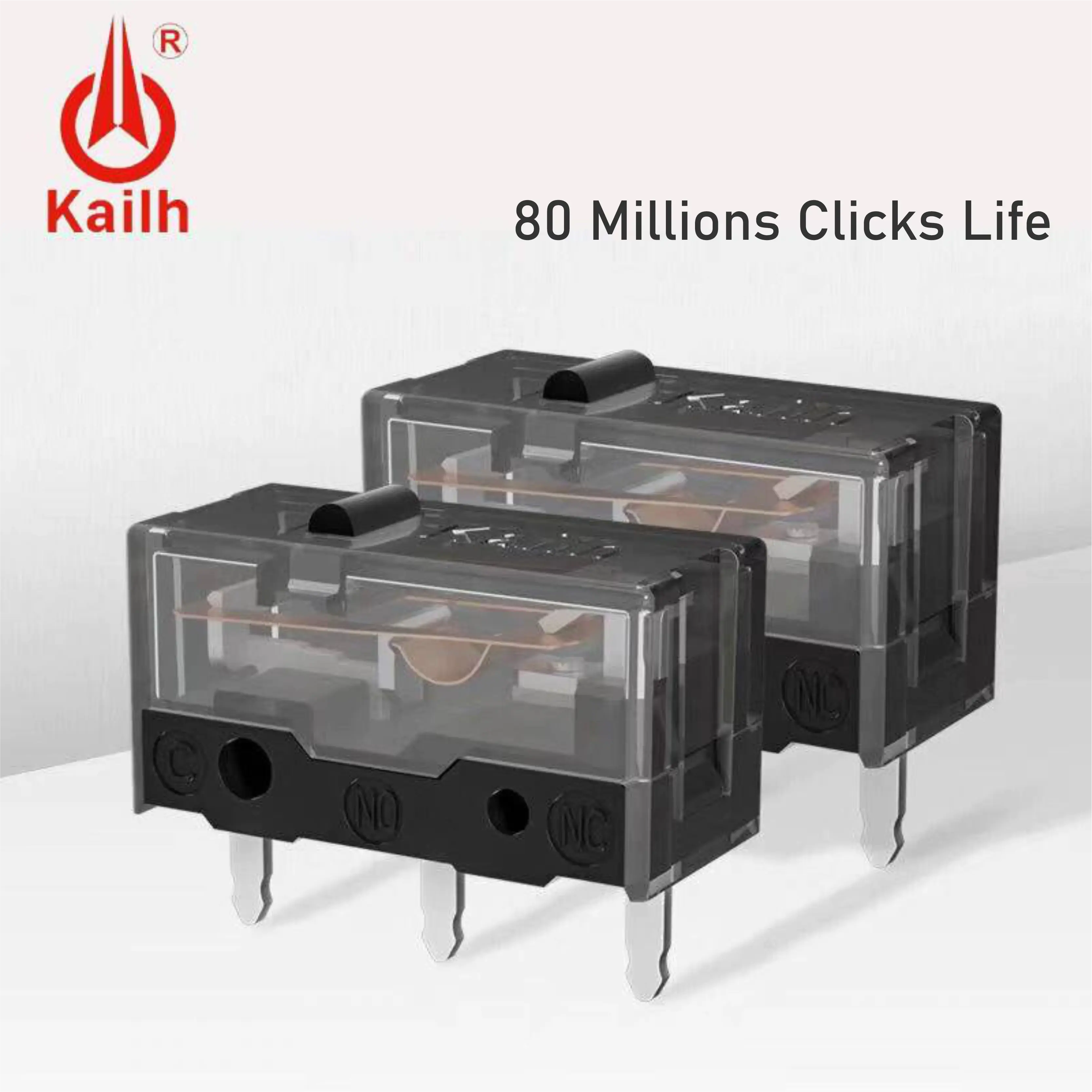 Kailh GM 8.0 Black / Blue Micro Switch Mouse - Tombol Klik 3 Pin