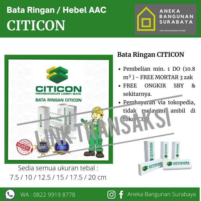 Gambar Bata ringan Citicon Bangkalan dari Aneka Bangunan Surabaya Kota Surabaya Tokopedia