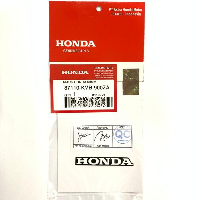 Gambar STIKER STICKER LOGO TULISAN MARK HONDA 60MM ORIGINAL 87100-KVB-900ZA dari Lestari Motor 2 Kota Administrasi Jakarta Barat Tokopedia