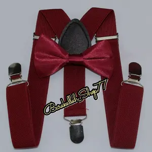 Paket Hemat Suspender Anak Dasi Kupu Set Merah Maroon Elegance