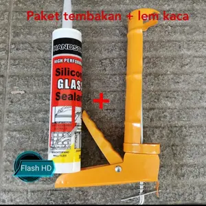 Tembakan lem kaca silikon kaleng+lem kaca botol silikon handsom