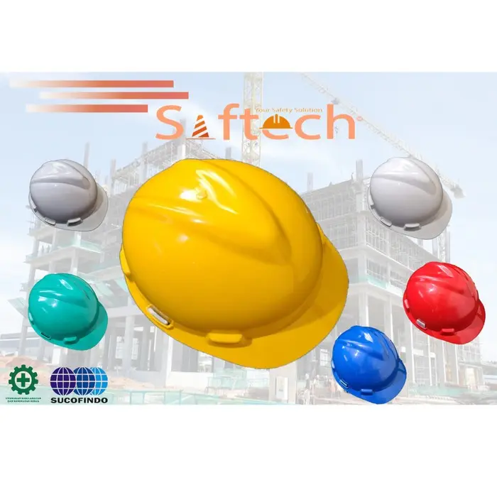 HELM SAFETY V-GARD - PROYEK - Plastic base + Fstrc - SNI Scfdo - Murah 2
