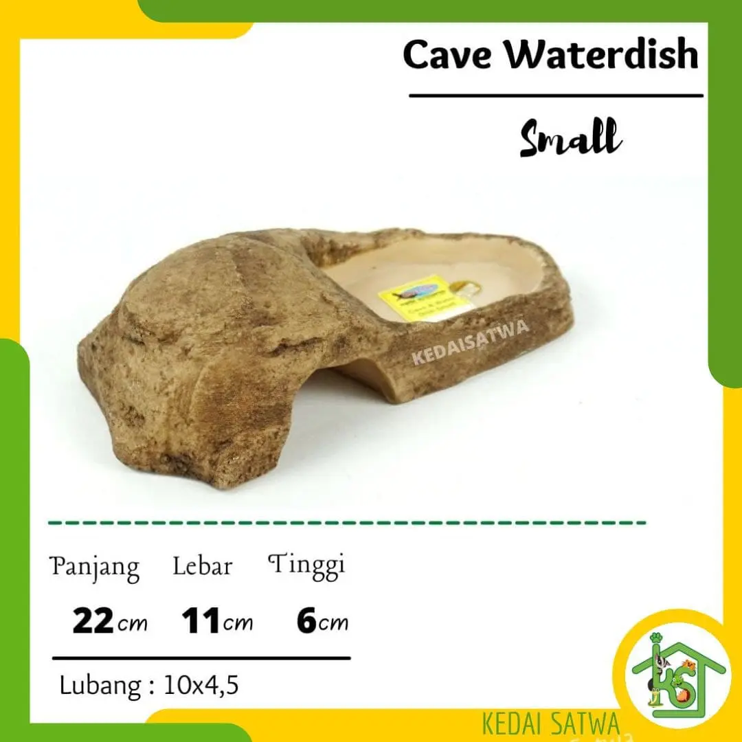 Cave Waterdish Tempat Minum dan Sembunyi Kura | Turtle | Torto |Reptil