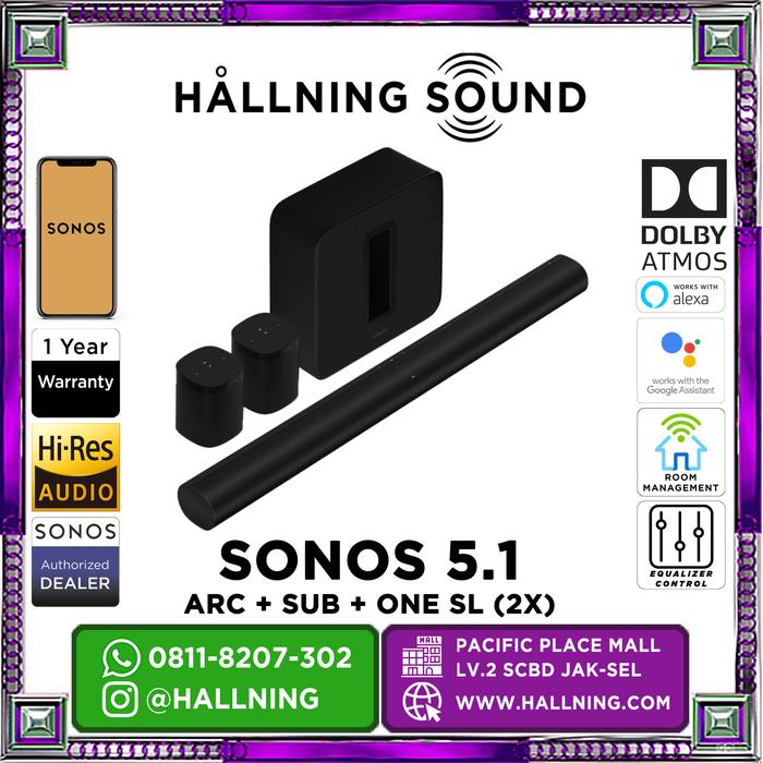 Gambar Sonos 5.1 Home Theater Sonos Arc + Sonos Sub gen 3 + Sonos SL 2x dari Hallning Sound Kota Administrasi Jakarta Selatan Tokopedia