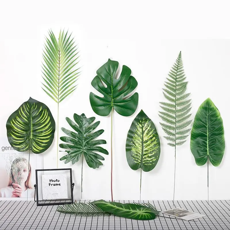 Daun Tropical Monstera Palem Pakis Pinus - Tanaman Daun Hias Plastik