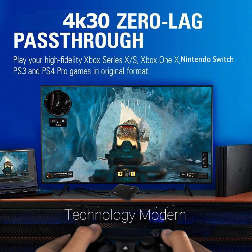 USB Game Capture Card Live Streaming Box Record In 4K with Passthrough