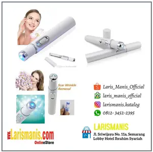 Pen LED Alat Penghilang Jerawat Biru Laser Acne Treatment - Putih