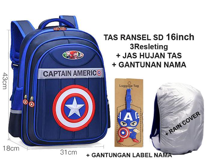 Gambar Tas RANSEL SEKOLAH SD CAPTAIN BINTANG Timbul 3RES + RC FREE NAME TAG dari OnLanShop Kota Administrasi Jakarta Timur Tokopedia