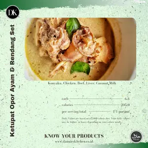Ketupat Opor Ayam dan Rendang Daging Paket Keto Sugar Free and Low Carb