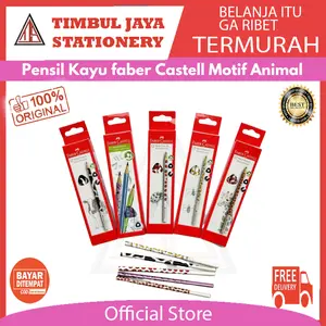 Pensil kayu 2B Faber Castell motif Animal segitiga