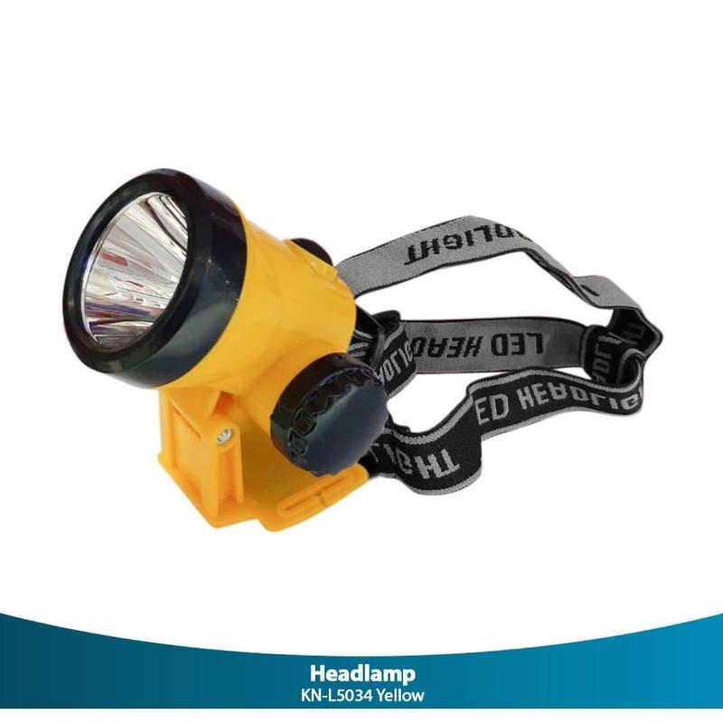 Durevole Head Lamp KN-L5034 Warna Kuning Senter Kepala Baterai Lithium ...