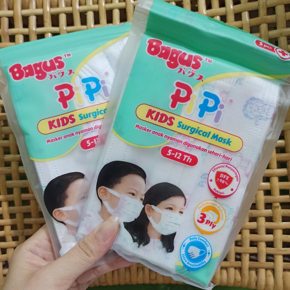 Masker Anak atau Bayi Surgical Face Mask Merk Bagus isi 5