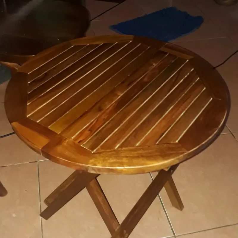 meja lipat kayu jati 50x50 2