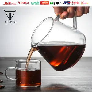 coffee pot server V shape / teko kopi kaca heat resistant borosilicate