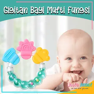 MAINAN GIGITAN GELANG BAYI WARNA BABY TEETHER MPASI KRINCINGAN Rattle Empeng Genggam Peralatan Bayi