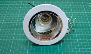 Downlight 3 in inch 3inch 3" E27 Kaki Dua Putih Silver Fitting Lampu