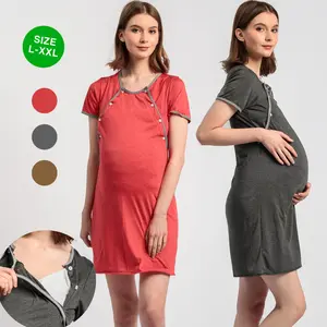 L XL XXL Baju Ibu Hamil dan Menyusui Kiara Baju Bumil Dress Busui BS18